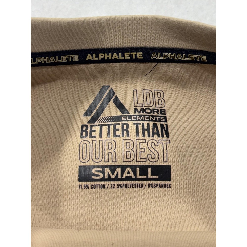 Alphalete Shirt Mens Small Beige Elements Embossed Logo Heavyweight Tee Athletic - Picture 3 of 11